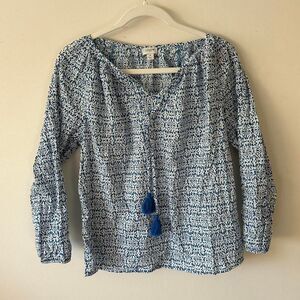 J.Crew Multicolored Blue Blouse – Lightweight Top